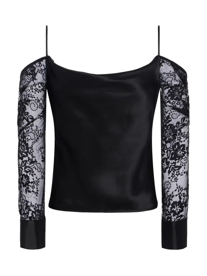 L039Agence Blouses and Tops Women Zion Silk Blouse Black L039Agence Blouses and Tops Women Zion Silk Blouse Black