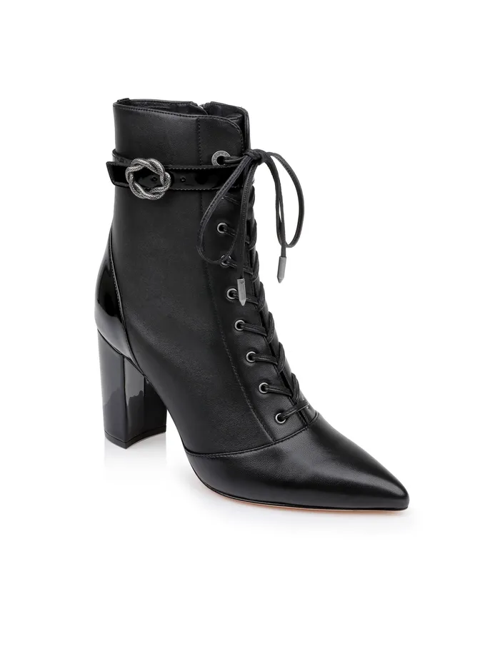 L039Agence Boots and Booties Women Elegante Leather Bootie Black Leather L039Agence Boots and Booties Women Elegante Leather Bootie Black Leather