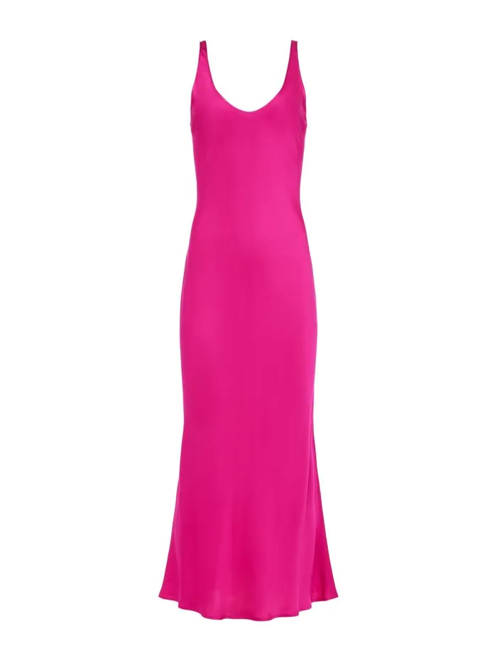 L039Agence Dresses and Jumpsuits Women Akiya Satin Maxi Dress Light Ruby L039Agence Dresses and Jumpsuits Women Akiya Satin Maxi Dress Light Ruby