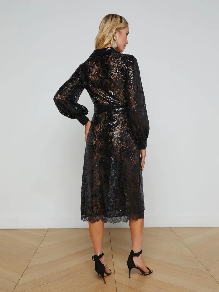 L039Agence Dresses and Jumpsuits Women Frida Lace Dress Black L039Agence Dresses and Jumpsuits Women Frida Lace Dress Black