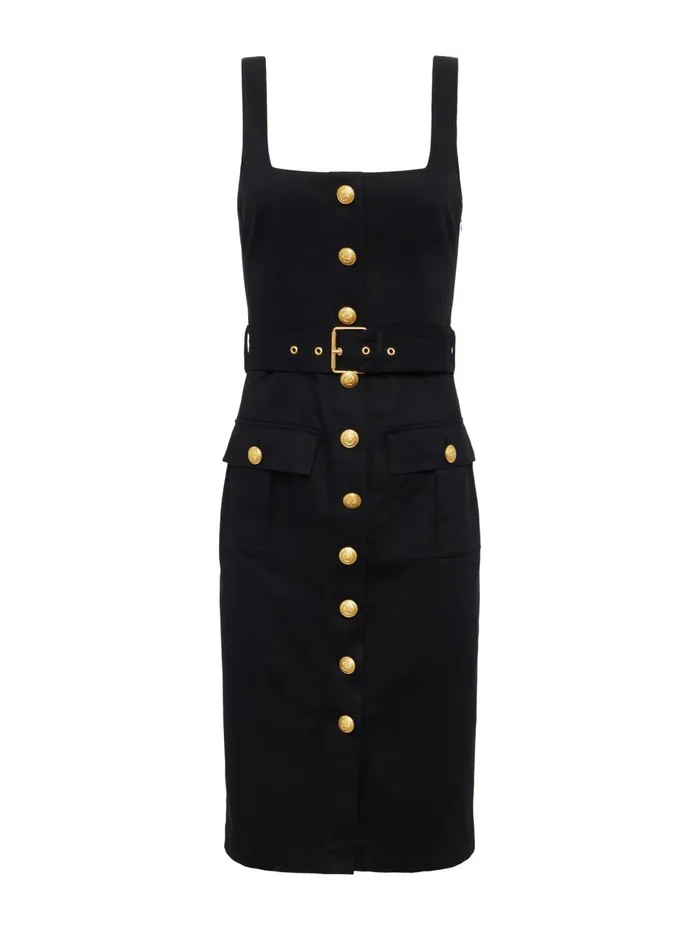 L039Agence Dresses and Jumpsuits Women Idy ButtonFront Dress Blackgold L039Agence Dresses and Jumpsuits Women Idy ButtonFront Dress Blackgold