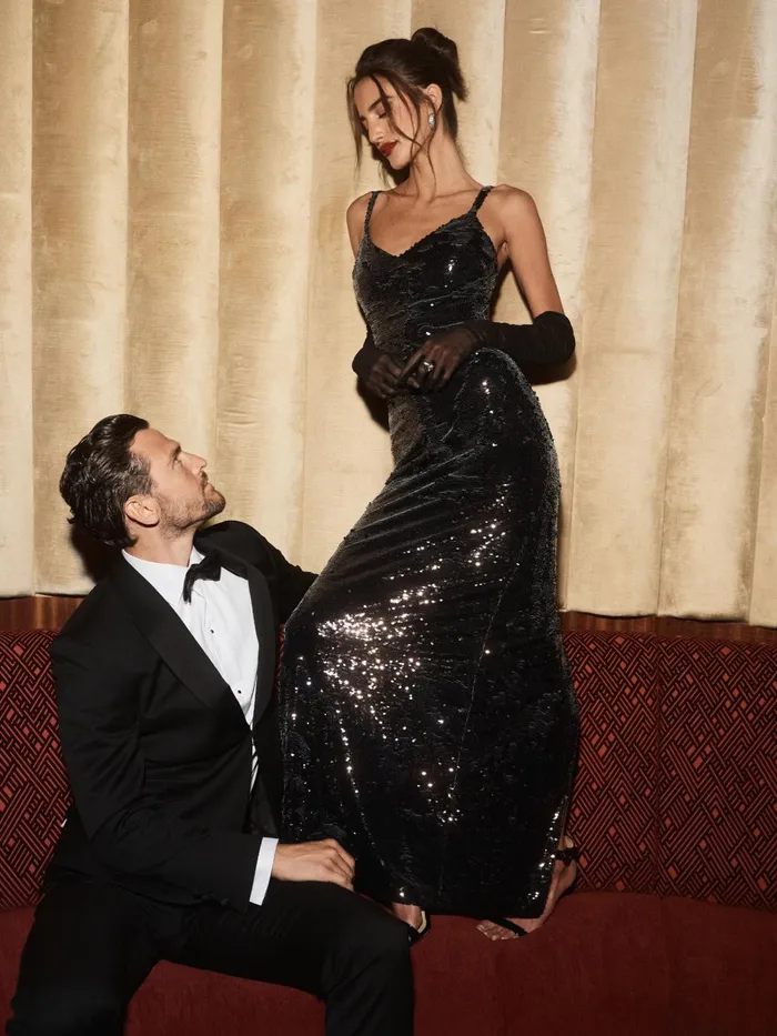 L039Agence Dresses and Jumpsuits Women Karma Sequin Maxi Dress Black L039Agence Dresses and Jumpsuits Women Karma Sequin Maxi Dress Black