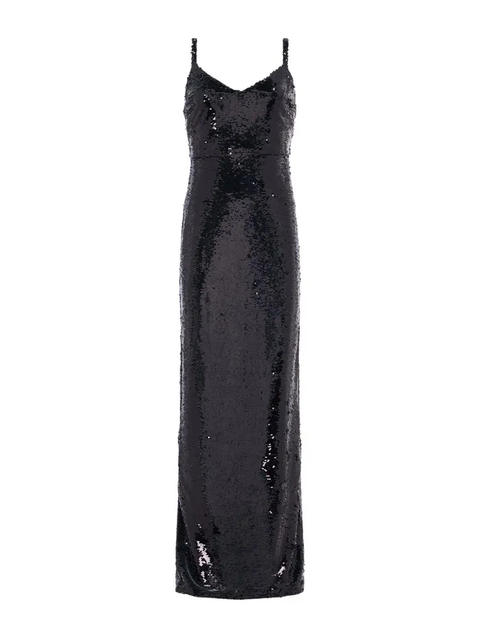 L039Agence Dresses and Jumpsuits Women Karma Sequin Maxi Dress Black L039Agence Dresses and Jumpsuits Women Karma Sequin Maxi Dress Black