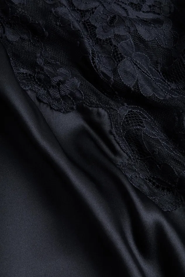 L039Agence Dresses and Jumpsuits Women Silvana Silk Lace Gown Black L039Agence Dresses and Jumpsuits Women Silvana Silk Lace Gown Black