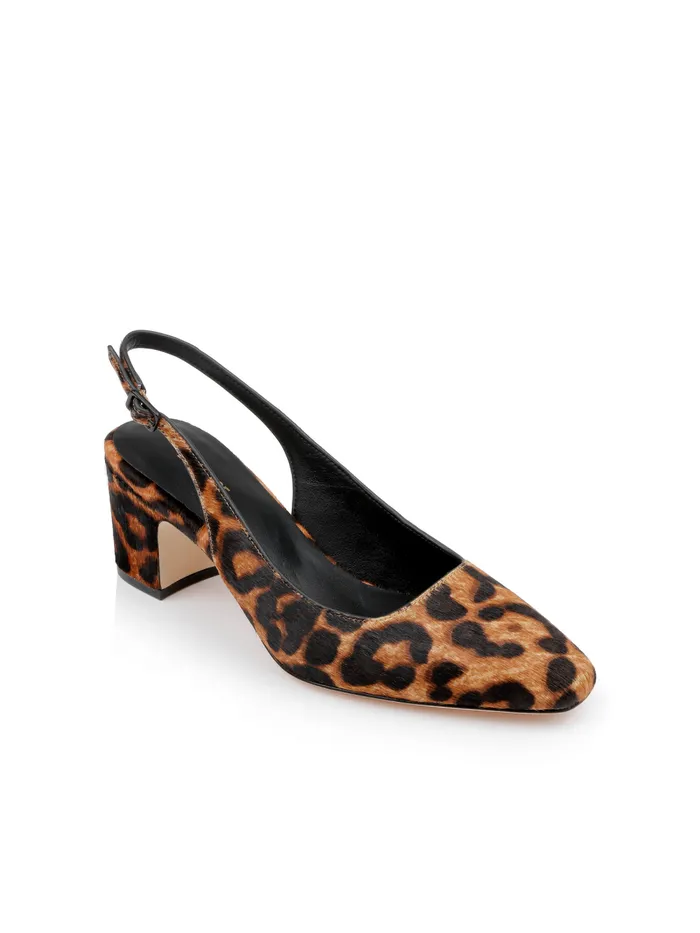 L039Agence Heels Women Elaina Leather Slingback Natural Leopard Hair L039Agence Heels Women Elaina Leather Slingback Natural Leopard Hair