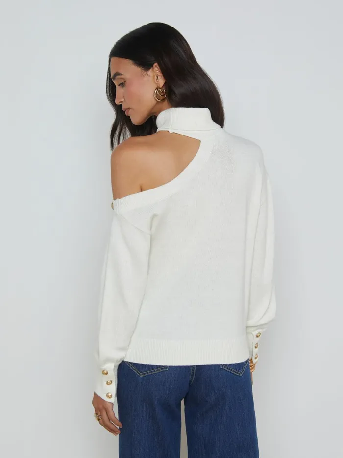 L039Agence Knitwear Women Brixie Cutout Turtleneck Ivorygold