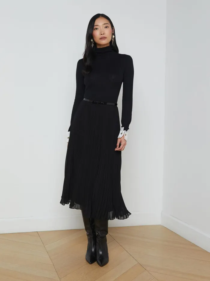 L039Agence Knitwear Women Flora Poplin Cuff Turtleneck Blackwhite L039Agence Knitwear Women Flora Poplin Cuff Turtleneck Blackwhite