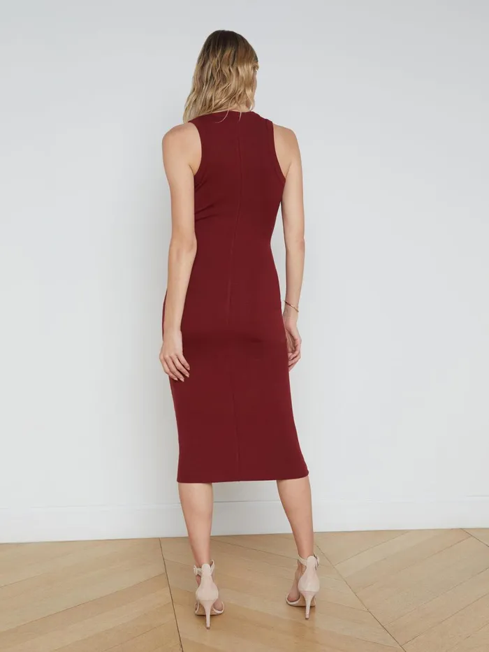 L039Agence Knitwear Women Nura Sleeveless Midi Dress Syrah L039Agence Knitwear Women Nura Sleeveless Midi Dress Syrah