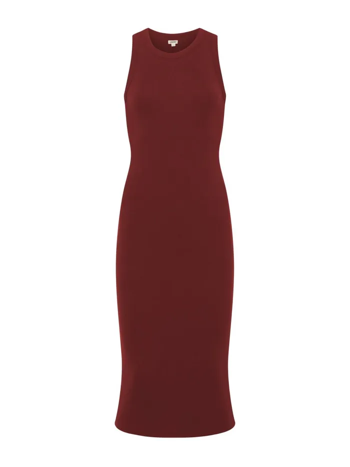 L039Agence Knitwear Women Nura Sleeveless Midi Dress Syrah L039Agence Knitwear Women Nura Sleeveless Midi Dress Syrah