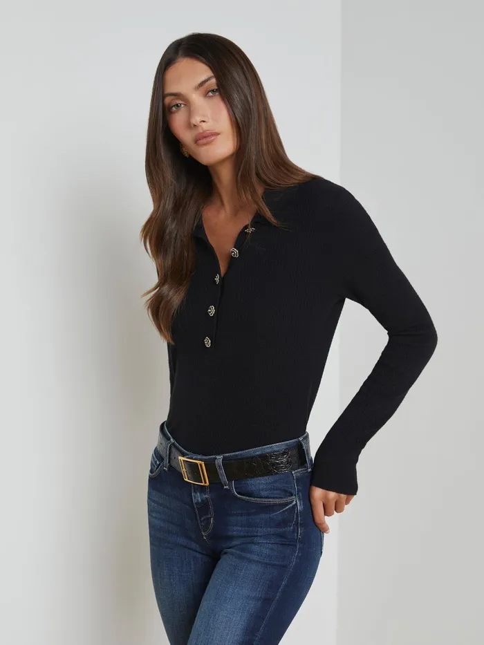 L039Agence Knitwear Women Sterling Sweater Blackjewel Button L039Agence Knitwear Women Sterling Sweater Blackjewel Button
