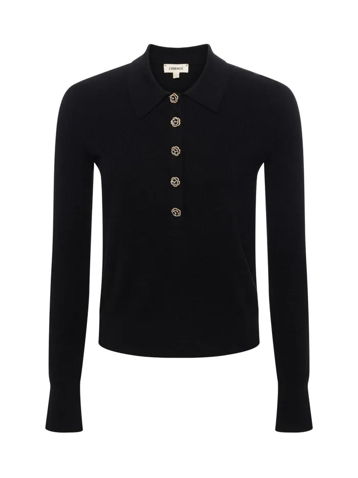 L039Agence Knitwear Women Sterling Sweater Blackjewel Button L039Agence Knitwear Women Sterling Sweater Blackjewel Button