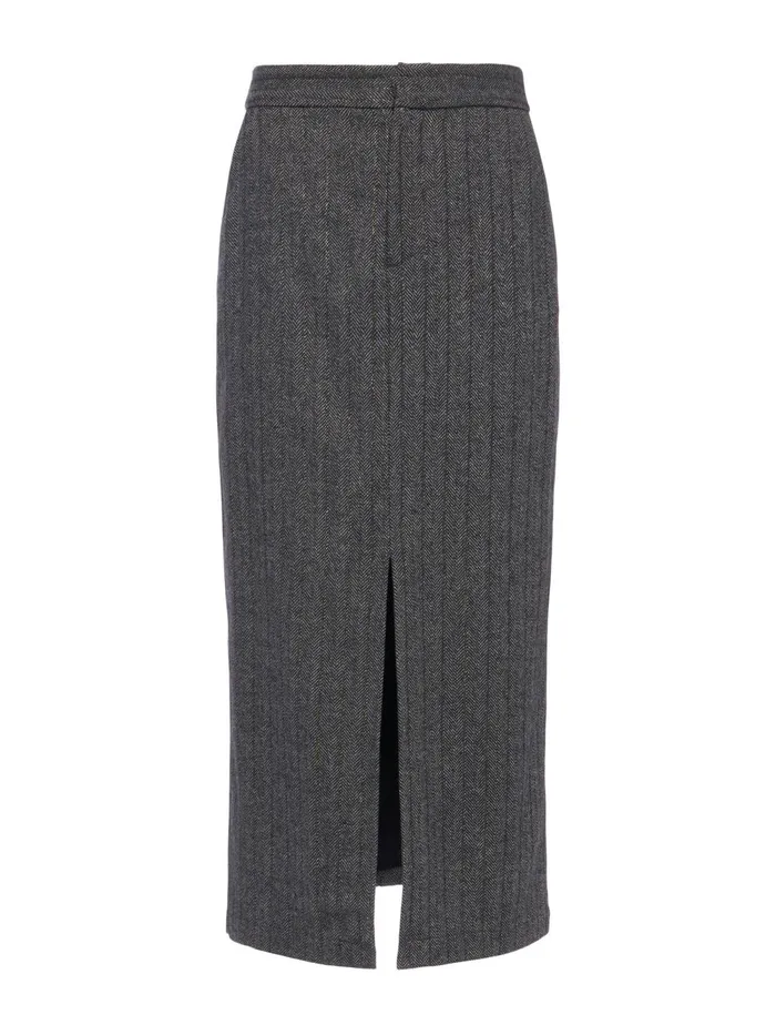 L039Agence Matching Sets Women Madonna Pinstriped Midi Skirt Grey Herringbone L039Agence Matching Sets Women Madonna Pinstriped Midi Skirt Grey Herringbone