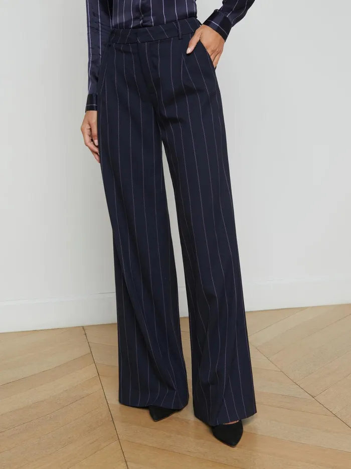L039Agence Pants Women Allanah Pinstriped Trouser Midnightlight Purple Pinstripe L039Agence Pants Women Allanah Pinstriped Trouser Midnightlight Purple Pinstripe