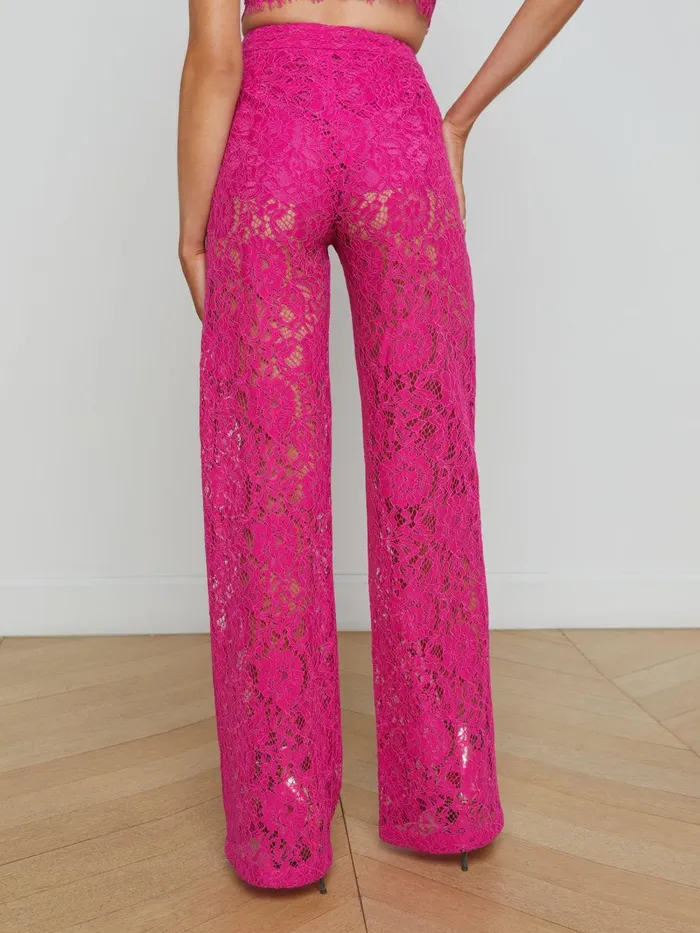 L039Agence Pants Women Livvy Lace Trouser Light Ruby L039Agence Pants Women Livvy Lace Trouser Light Ruby