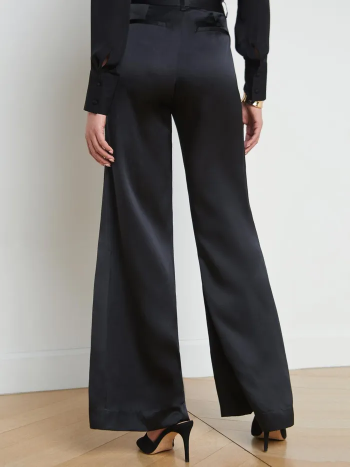 L039Agence Pants Women Pilar Silk WideLeg Pant Black Silk L039Agence Pants Women Pilar Silk WideLeg Pant Black Silk
