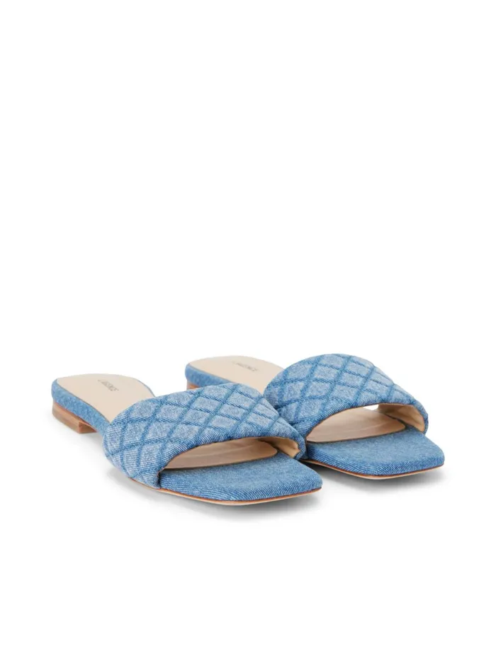 L039Agence Sandals and Wedges Women Aloise Denim Slide Sandal Light Blue Denim L039Agence Sandals and Wedges Women Aloise Denim Slide Sandal Light Blue Denim