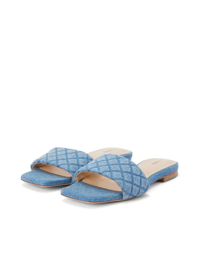 L039Agence Sandals and Wedges Women Aloise Denim Slide Sandal Light Blue Denim L039Agence Sandals and Wedges Women Aloise Denim Slide Sandal Light Blue Denim