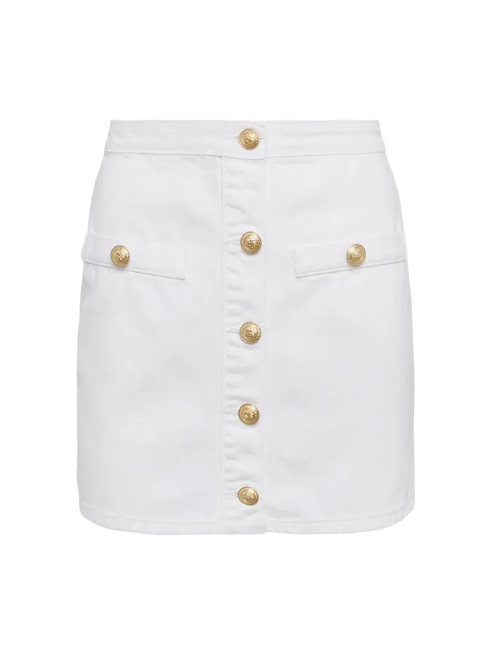L039Agence Skirts Women Kris Denim Mini Skirt Blanc L039Agence Skirts Women Kris Denim Mini Skirt Blanc