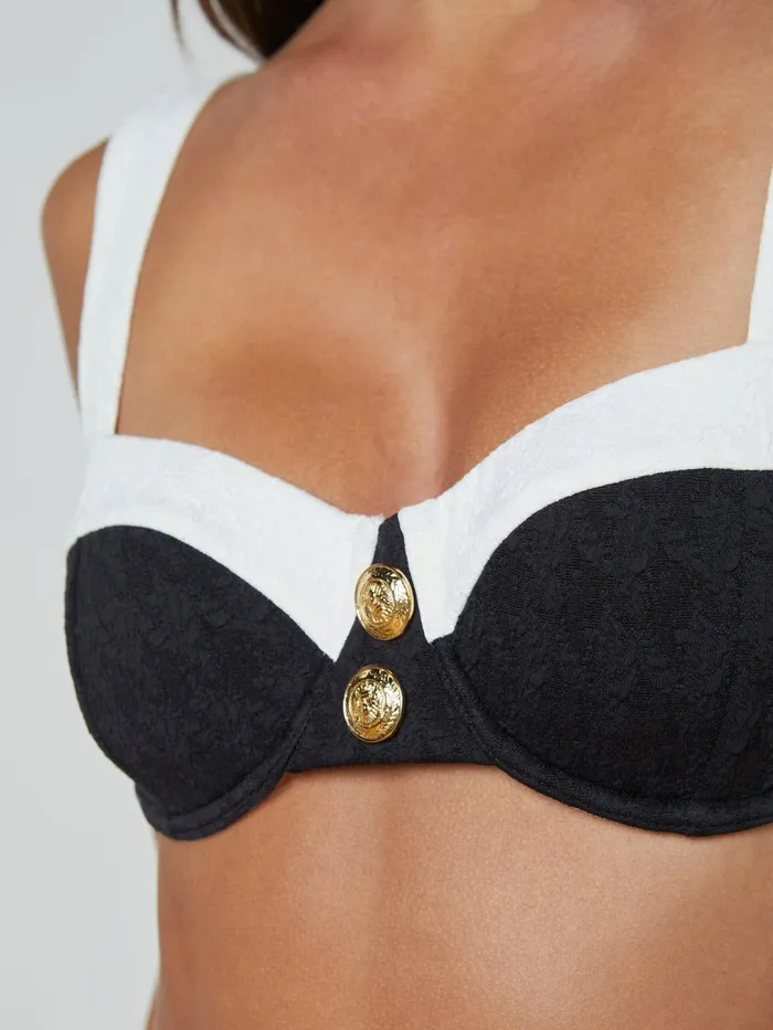 L039Agence Swimwear Women Alexandria Bikini Top Blackwhite L039Agence Swimwear Women Alexandria Bikini Top Blackwhite