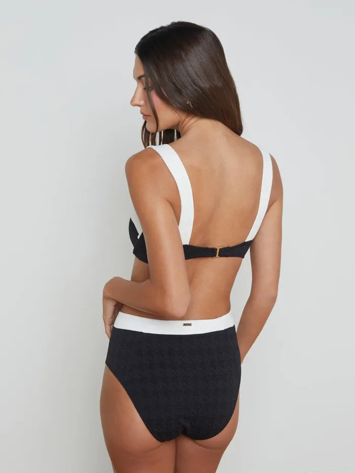 L039Agence Swimwear Women Alexandria Bikini Top Blackwhite L039Agence Swimwear Women Alexandria Bikini Top Blackwhite