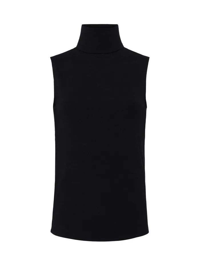 L039Agence Tees Women Ceci Sleeveless Turtleneck Micro Modal Black L039Agence Tees Women Ceci Sleeveless Turtleneck Micro Modal Black