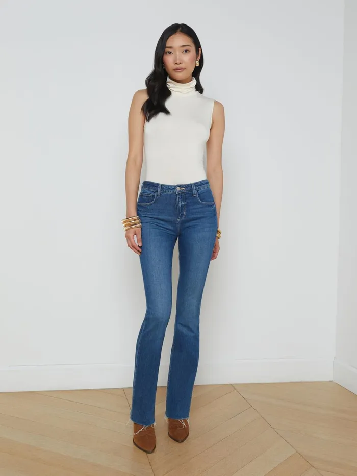 L039Agence Tees Women Ceci Sleeveless Turtleneck Vintage White