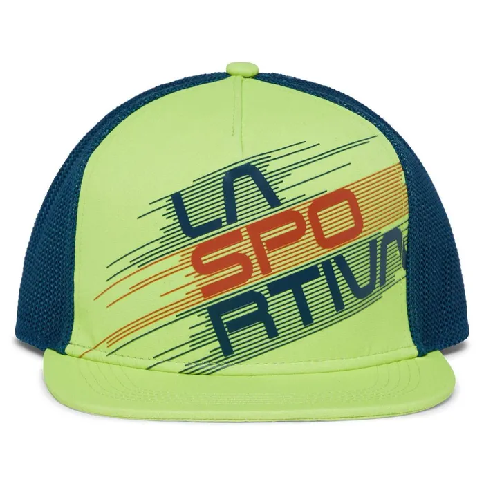 La Sportiva Hats and Beanies Trucker Hat Stripe Evo Lime PunchStorm Blue 8211 MenWomen