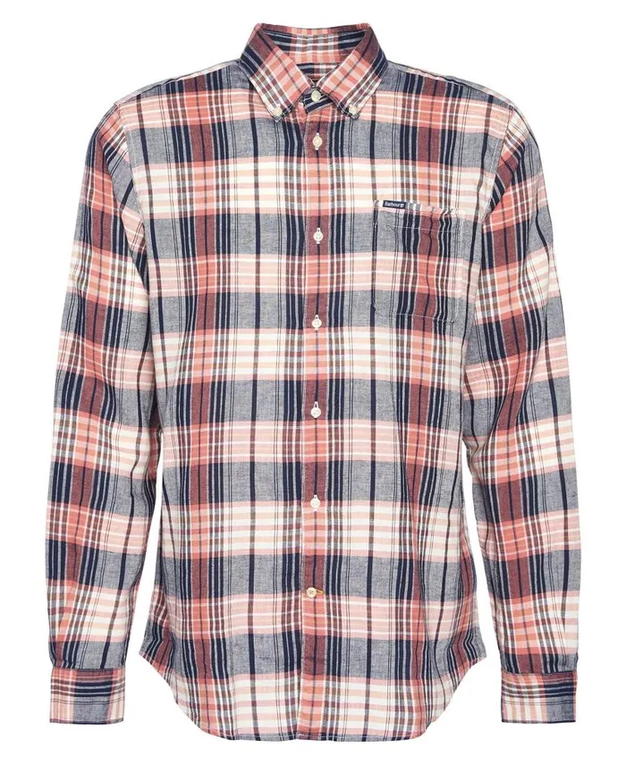Laneskin Tailored LongSleeved Shirt Olive Men Barbour Shirts