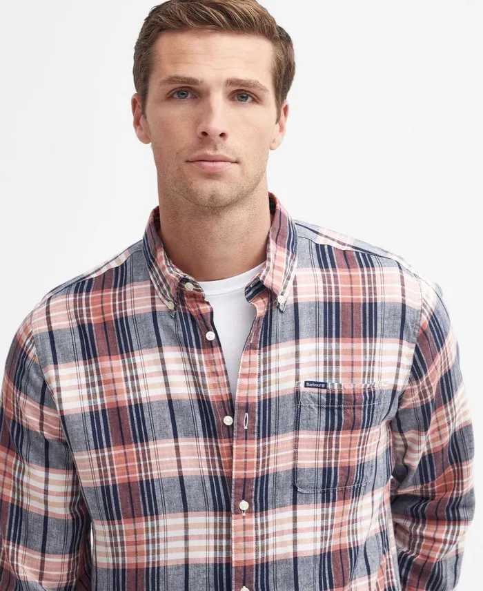 Laneskin Tailored LongSleeved Shirt Olive Men Barbour Shirts