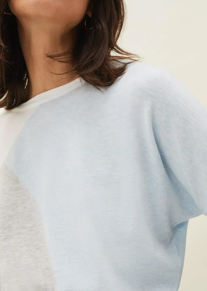 Laura Colourblock Intarsia Jumper Pale Blue Women Phase Eight Knitwear