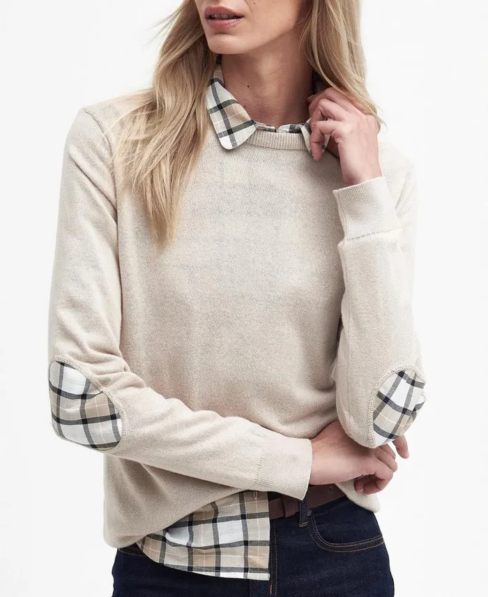 Lavender Crew Neck Jumper Bayleaf Women Barbour Jumpers
