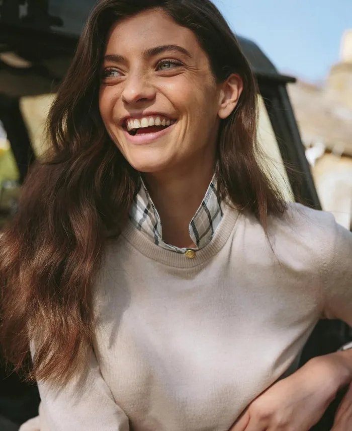 Lavender Crew Neck Jumper Bayleaf Women Barbour Jumpers