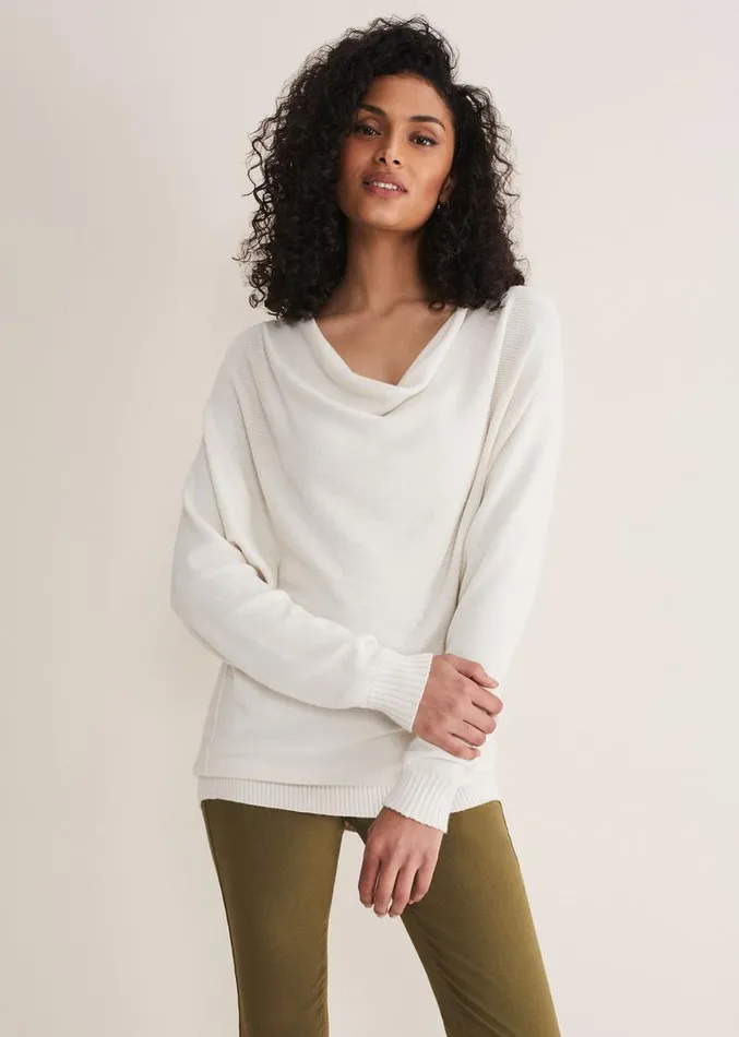 Layra Cowl Neck Knit Top Ivory Women Phase Eight Knitwear
