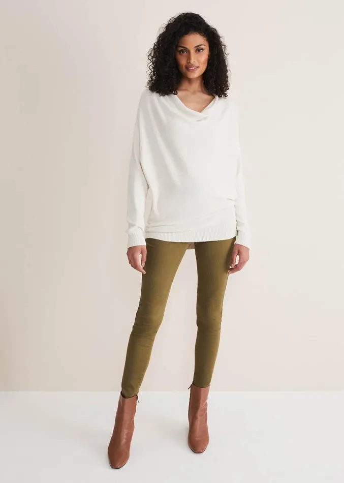 Layra Cowl Neck Knit Top Ivory Women Phase Eight Knitwear