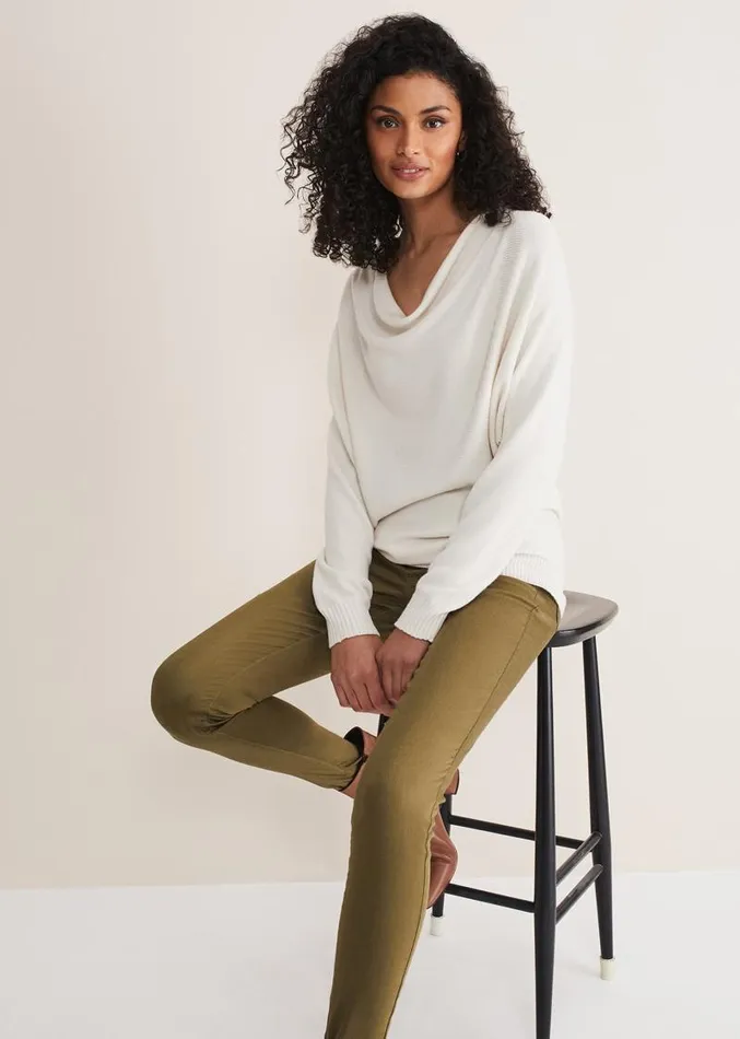 Layra Cowl Neck Knit Top Ivory Women Phase Eight Knitwear