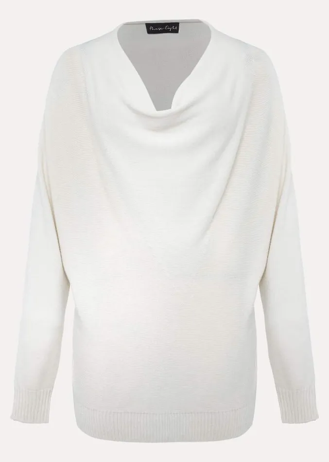 Layra Cowl Neck Knit Top Ivory Women Phase Eight Knitwear