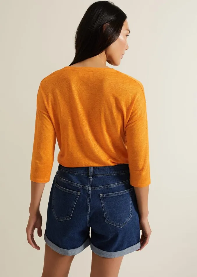 Leah Linen Top Orange Women Phase Eight Tops and TShirts