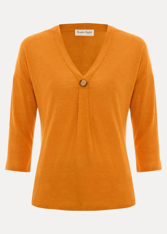 Leah Linen Top Orange Women Phase Eight Tops and TShirts