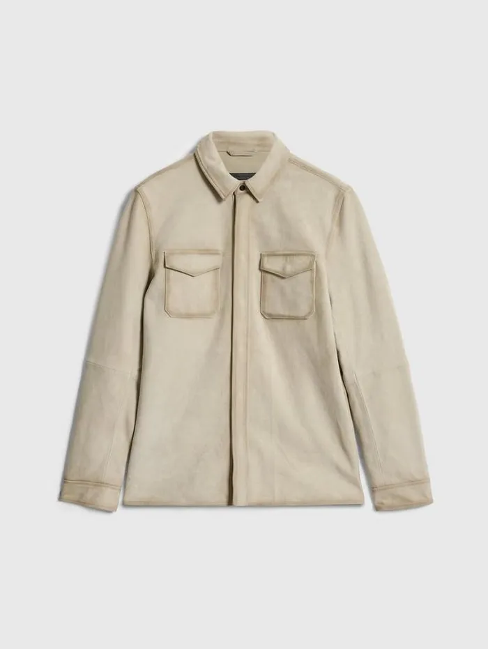 Leather Jackets Men John Varvatos IZZY SHIRT JACKET Mushroom
