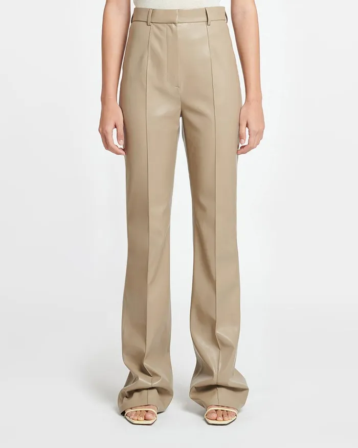 Leena Okobor AltLeather Pants Ashy Taupe Women Nanushka Bottoms