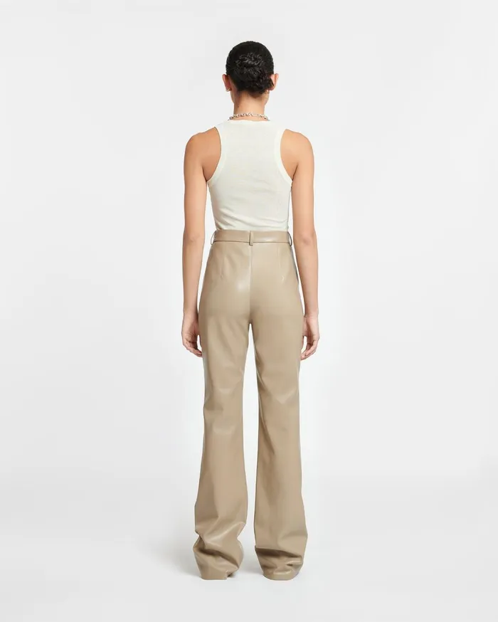 Leena Okobor AltLeather Pants Ashy Taupe Women Nanushka Bottoms