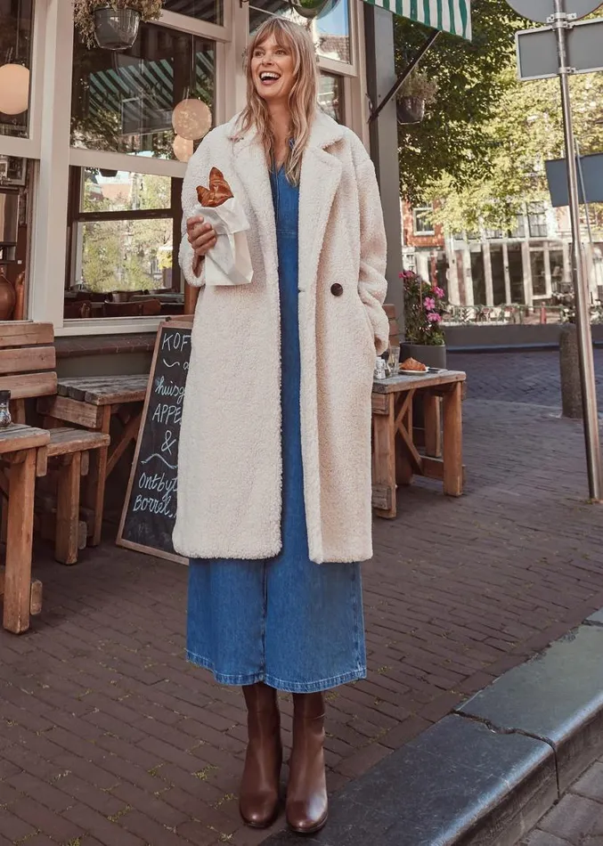 Libbie Longline Teddy Coat Ivory Women Phase Eight Coats