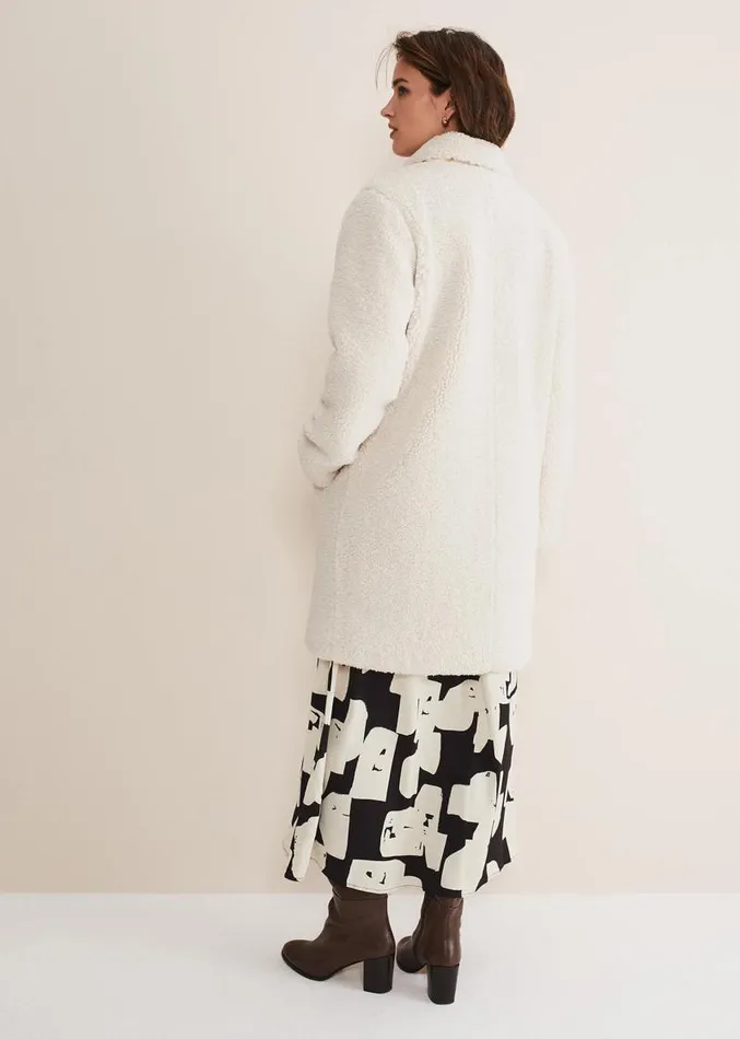 Libbie Longline Teddy Coat Ivory Women Phase Eight Coats