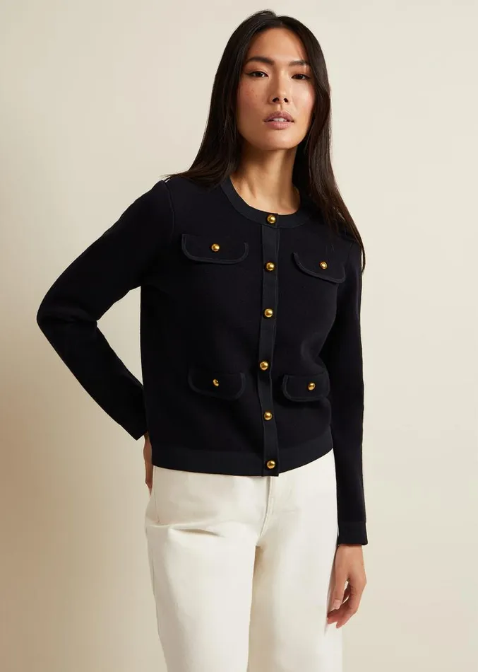 Libby Knitted Jacket Navy Women Phase Eight Jackets