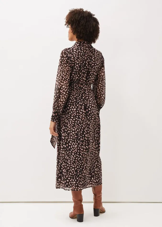 Libby Spot Print Midi Dress Pink Multi Women Phase Eight Dresses