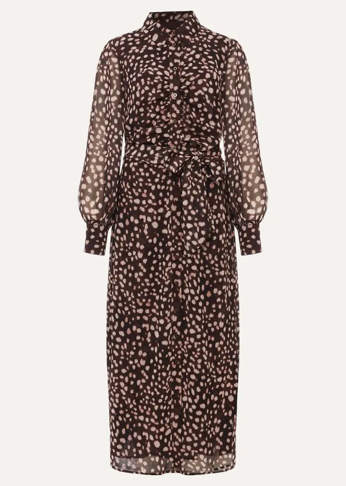 Libby Spot Print Midi Dress Pink Multi Women Phase Eight Dresses