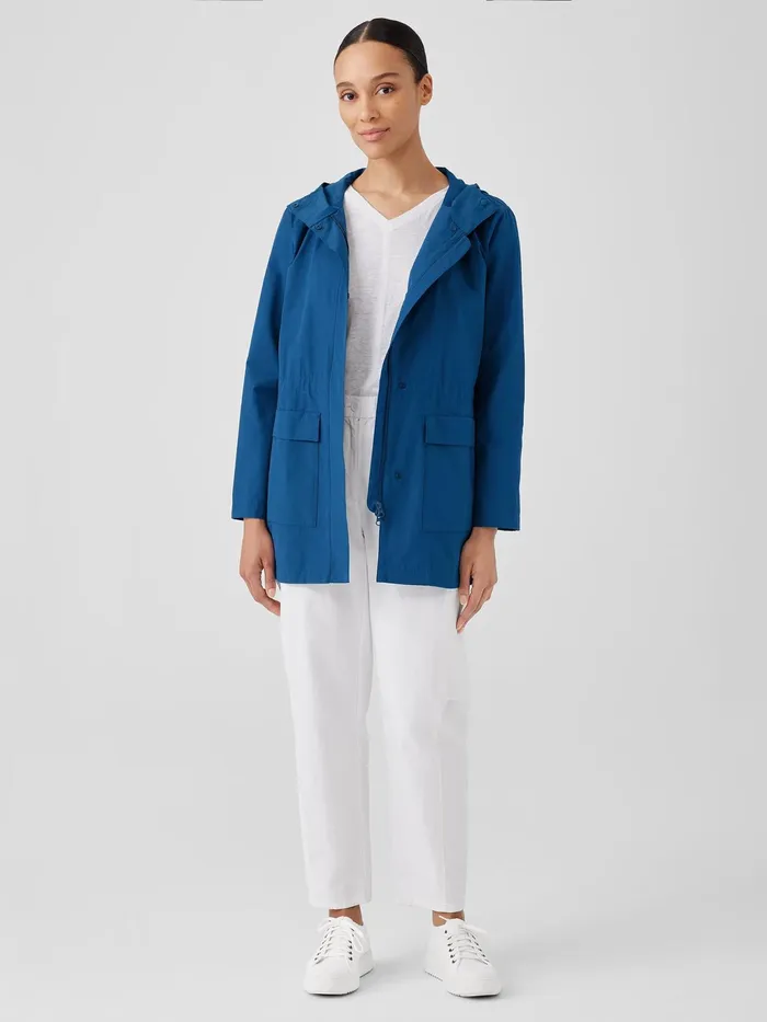 Light Cotton Nylon Hooded Coat Atlantis Women Eileen Fisher Jackets Coats and Vests