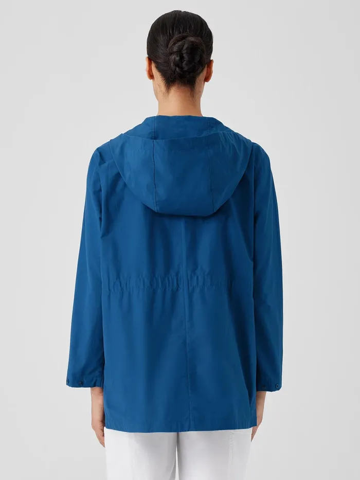 Light Cotton Nylon Hooded Coat Atlantis Women Eileen Fisher Jackets Coats and Vests