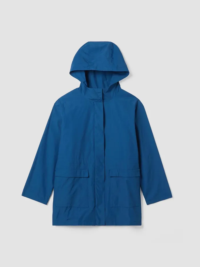 Light Cotton Nylon Hooded Coat Atlantis Women Eileen Fisher Jackets Coats and Vests