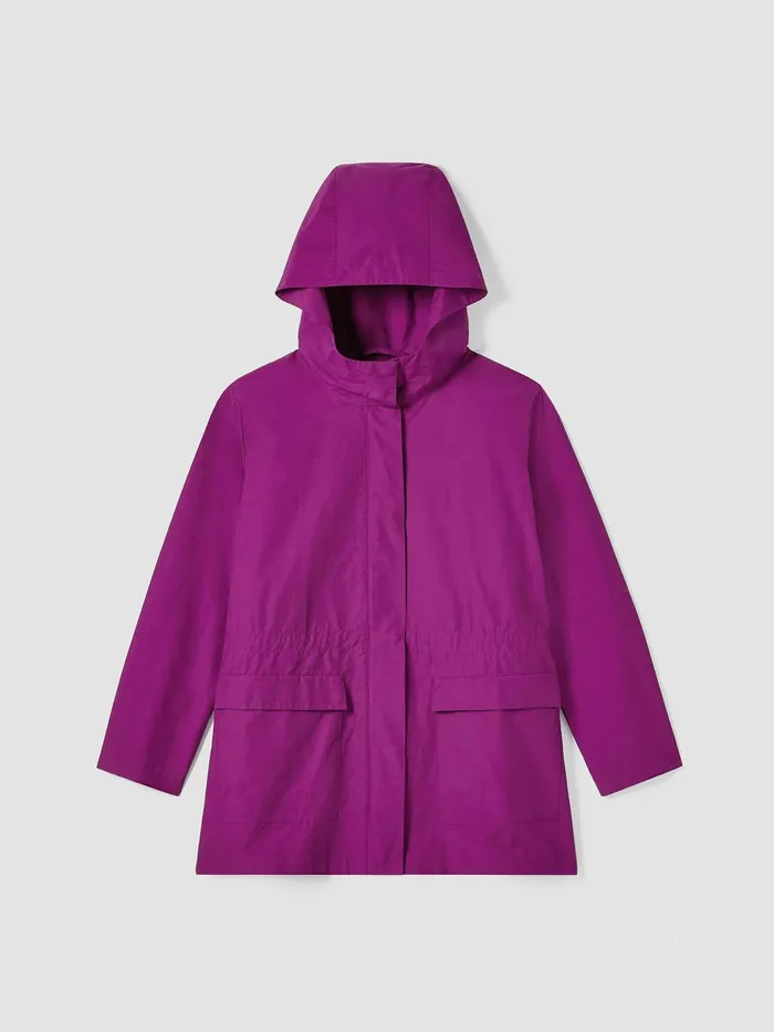 Light Cotton Nylon Hooded Coat Atlantis Women Eileen Fisher Jackets Coats and Vests